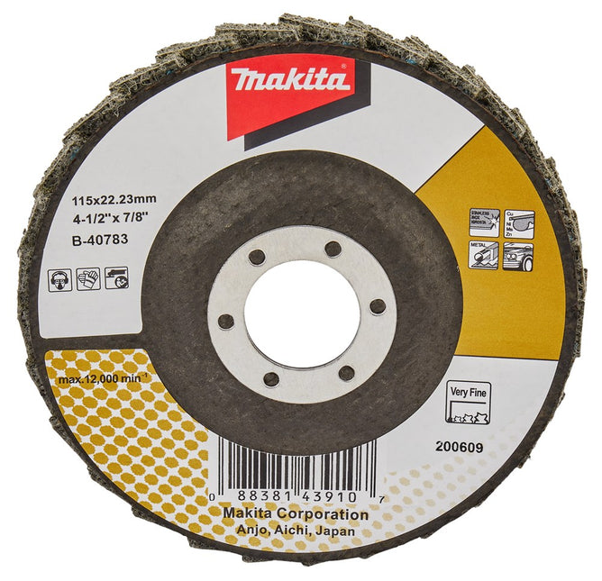 Makita Lamellen Conditioneringschijf 115mm Extra Fijn Schuursch. 115X22mm E-Fijn – B-40783