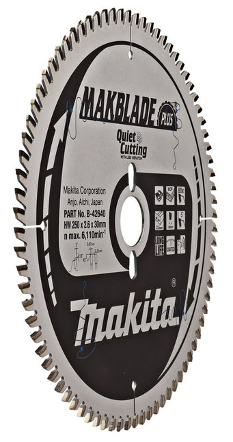 Makita Zaagblad MDF 250X30X2,6 80T 5G Zaagblad – B-42640