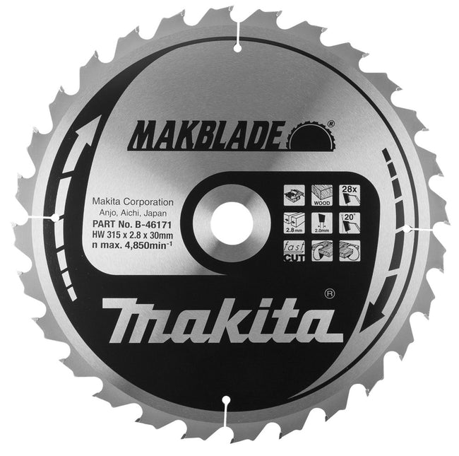 Makita Zaagblad Hout 315X30X2,8 24T 20G Zaagblad – B-46171