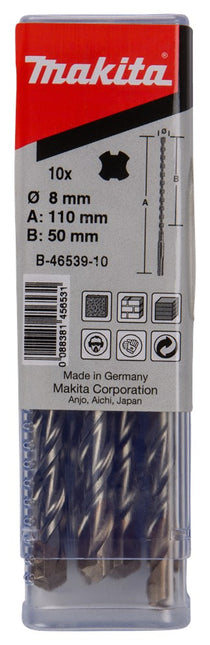 Makita P2S:SDS-PLUS Boor 8X110mm 10st 10 stuks – B-46539-10
