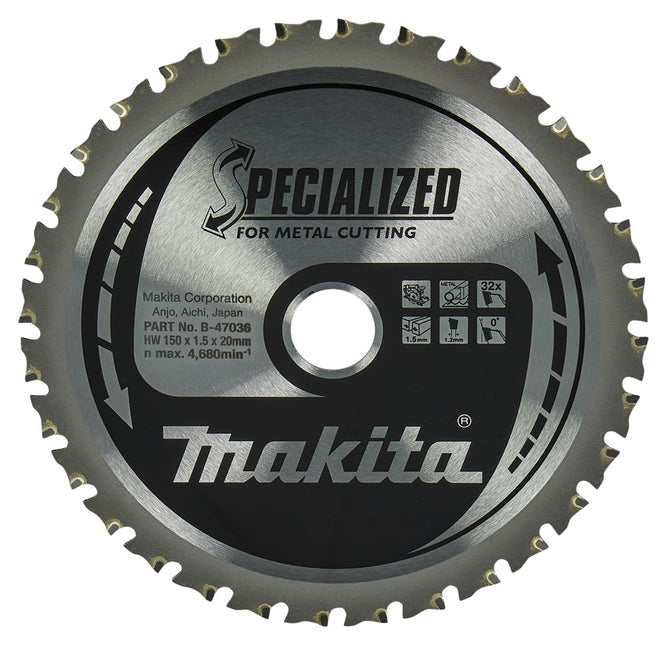 Makita Zaagblad Staal 150X20X1,5 32T 0G Zaagblad 150X20X1,5mm – B-47036