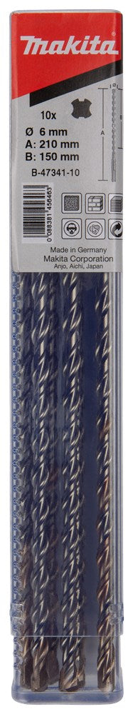 Makita P2S:SDS-PLUS Boor 6X210mm 10st 10 stuks – B-47341-10