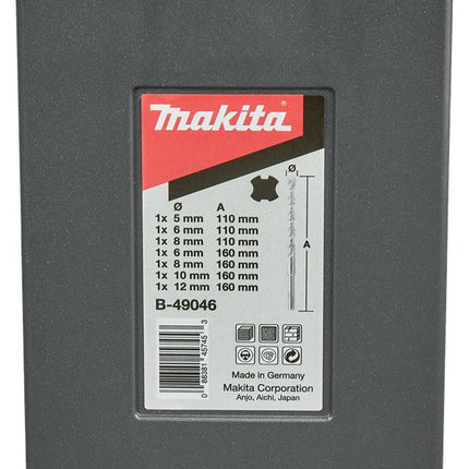 Makita Borenset SDS+ 7 DLG 5/6/8X110mm + 6/8/10/12X160mm – B-49046