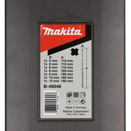 Makita Borenset SDS+ 7 DLG 5/6/8X110mm + 6/8/10/12X160mm – B-49046