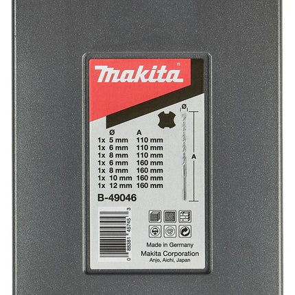 Makita Borenset SDS+ 7 DLG 5/6/8X110mm + 6/8/10/12X160mm – B-49046