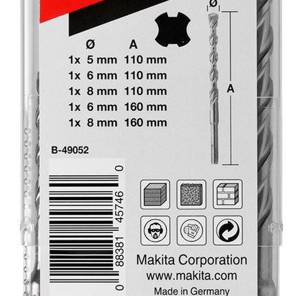 Makita P2S SDS-PLUS 5/6/8X110 6/8X160 – B-49052