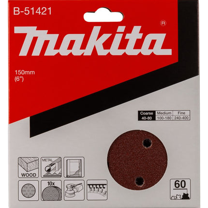 Makita Schuurschijf 150mm K60 Red Velcro – B-51421