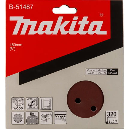 Makita Schuurschijf 150mm K320 Red Velcro – B-51487