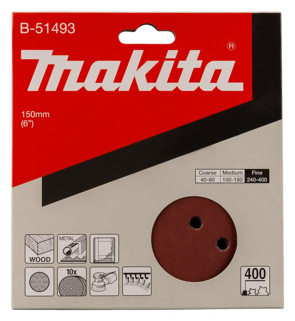 Makita Schuurschijf 150mm K400 Red Velcro – B-51493