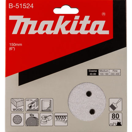 Makita Schuurschijf 150mm K80 White Velcro – B-51524