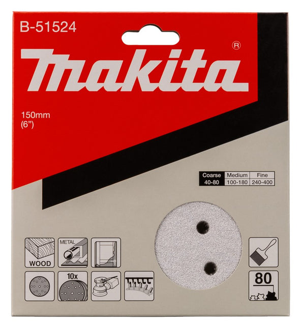 Makita Schuurschijf 150mm K80 White Velcro – B-51524