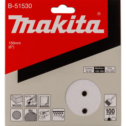 Makita Schuurschijf 150mm K100 White Velcro – B-51530