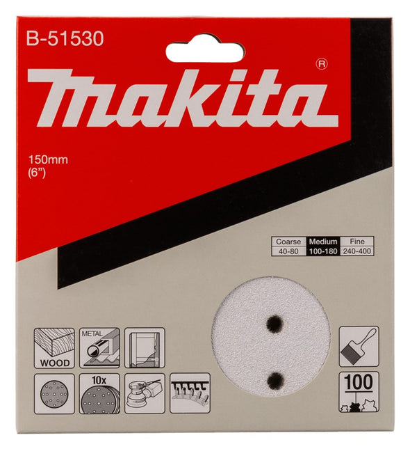 Makita Schuurschijf 150mm K100 White Velcro – B-51530
