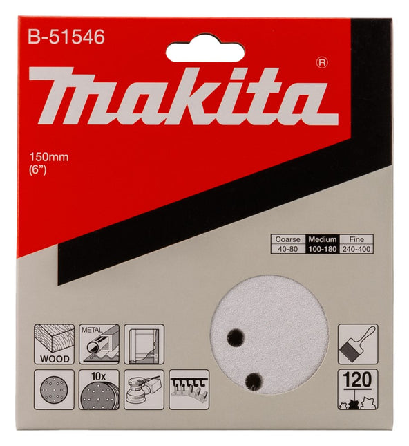 Makita Schuurschijf 150mm K120 White Velcro – B-51546