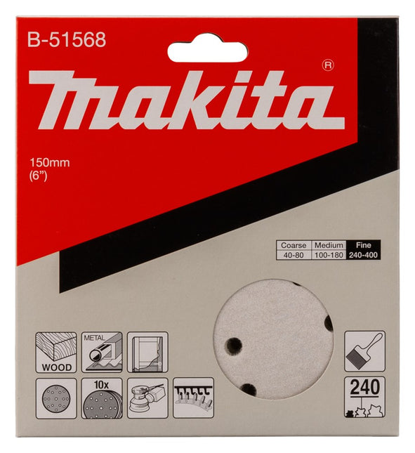 Makita Schuurschijf 150mm K240 White Velcro – B-51568