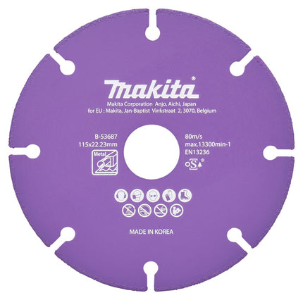 Makita DOORSLIJPSCHIJF STAAL 115X22,23X1,3MM