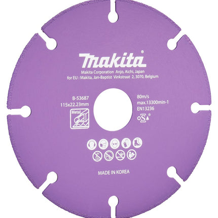 Makita DOORSLIJPSCHIJF STAAL 115X22,23X1,3MM