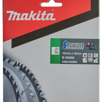 Makita Zaagblad ALU 165X20X1,8 60T 5G Zaagblad Aluminium – B-56568