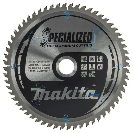 Makita Zaagblad ALU 165X20X1,8 60T 5G Zaagblad Aluminium – B-56568