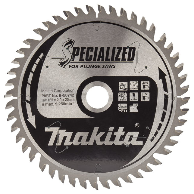 Makita Invalzaagblad Corian Specialized Kunststof en 165X20X2,0 48T 5G – B-56742