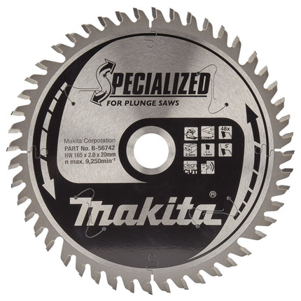 Makita Invalzaagblad Corian Specialized Kunststof en 165X20X2,0 48T 5G – B-56742