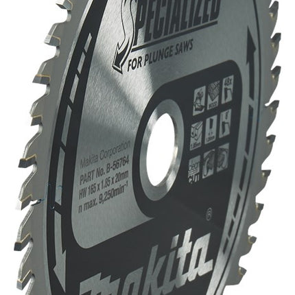 Makita HM Zaagblad 165X20X1.85 48T - Hout 165X20X1,85 – B-56764