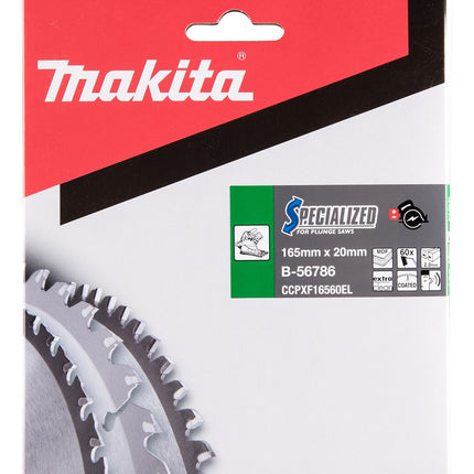 Makita HM Zaagblad 165X20X2 60T Invalcirkelzaagblad Gemelamineerd – B-56786