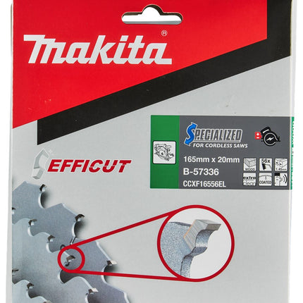 Makita Zaagblad Efficut 165X20X1,45 56T 23G Hout 165X20X1,6 – B-57336