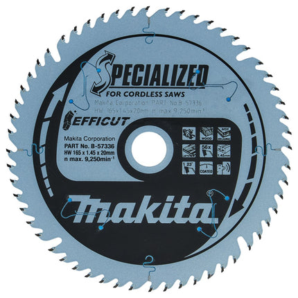 Makita Zaagblad Efficut 165X20X1,45 56T 23G Hout 165X20X1,6 – B-57336