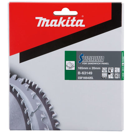 Makita HM Zaagblad 165X20X42T - Sandwichpaneel Cirkelzaagblad 165X20X1,75mm 42T B-63133 – B-63149