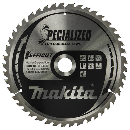 Makita Afkortzaagblad Hout Zaagb.Hout 260X30X2,15 45T – B-64630