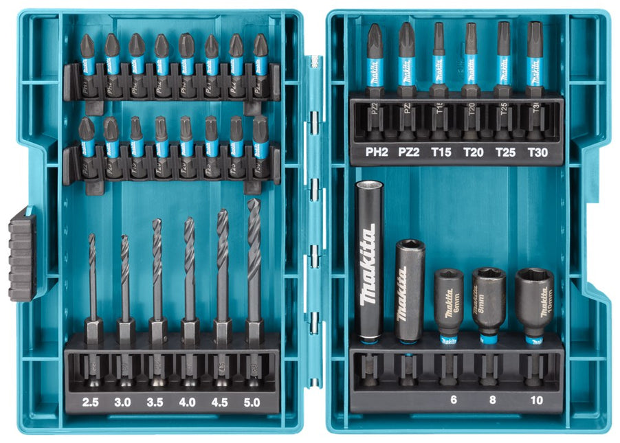 Makita Impact 33-Delige BOOR-/bitset Black Boor/bitset 33-Delig - B66896 – B-66896