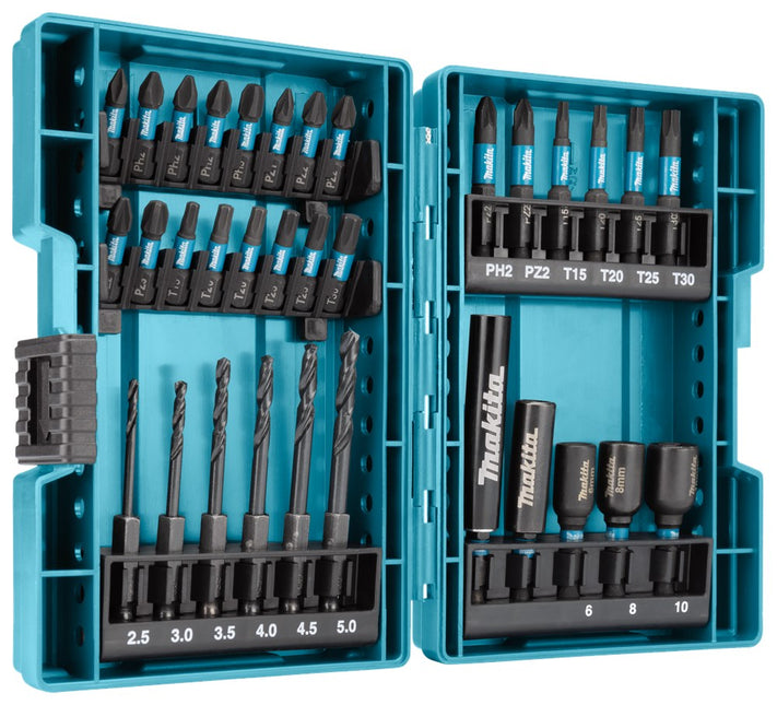 Makita Impact 33-Delige BOOR-/bitset Black Boor/bitset 33-Delig - B66896 – B-66896