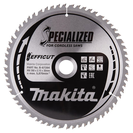 Afbeelding Makita zaagb.hout 260x30 60t ffcut B-67284