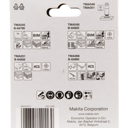 Makita Vloerset Zaag-/schraapset Multitool 4-Delig TM3000CX3 – B-67505