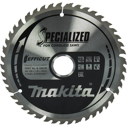 Makita Cirkelzaagblad Hout Zaagblad FF 190X30X1,45 45T 23GR – B-68638
