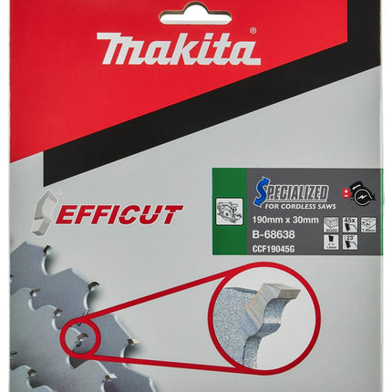Makita Cirkelzaagblad Hout Zaagblad FF 190X30X1,45 45T 23GR – B-68638