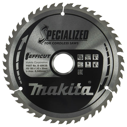 Makita Cirkelzaagblad Hout Zaagblad FF 190X30X1,45 45T 23GR – B-68638