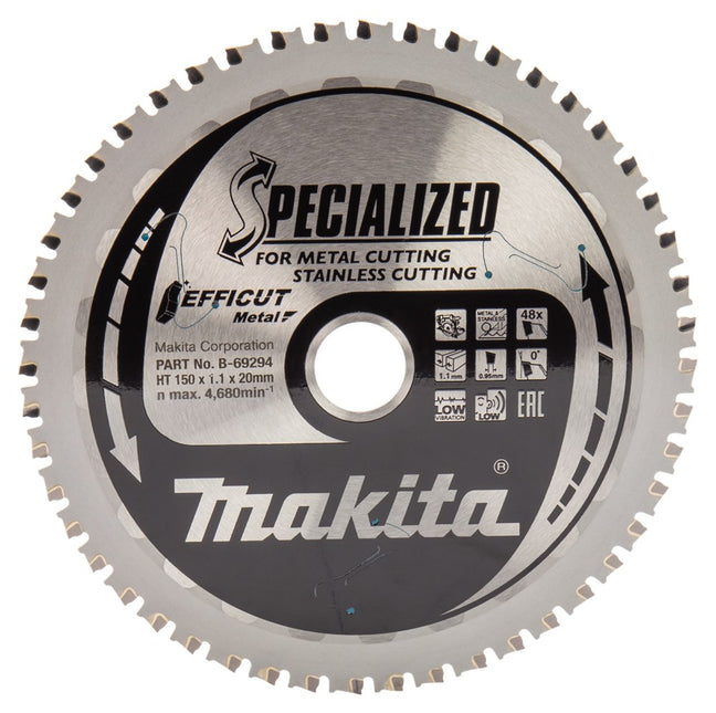 Makita Zaagblad RVS Efficut 150X20X1,1 48T 0G Zaagblad – B-69294