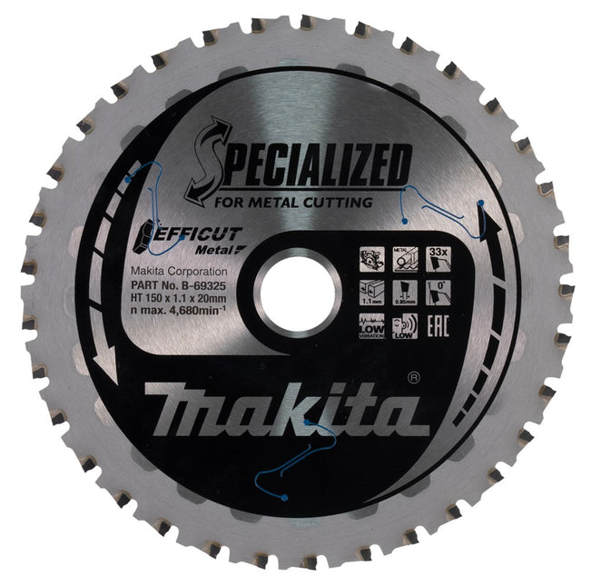 Makita HM Zaagblad 150X20 33T Ffcut Cirkelzaagblad Staal – B-69325