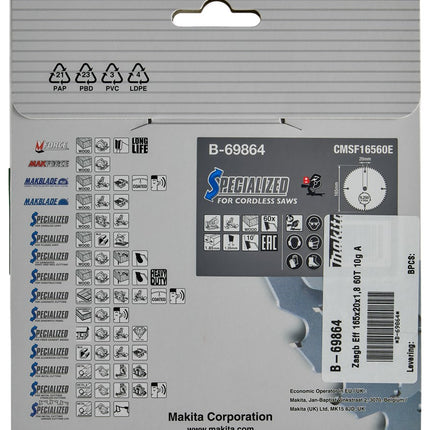 Makita AFKORTZAAGBLAD HOUT