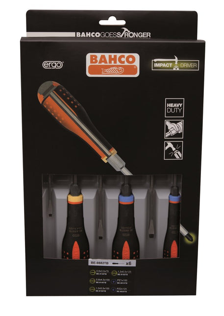 BAHCO SCHROEVENDRAAIERSET SL/PZ 6-DELIG SLAGVAST