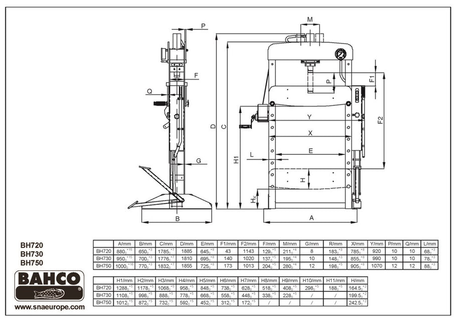 BAHCO HYDRAULISCHE PERS
