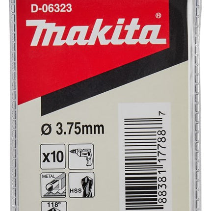 Makita Metaalboor 3,7X70mm 10 stuks HSS – D-06323