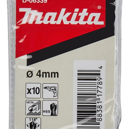 Makita Metaalboor 4,0X75mm 10 stuks HSS – D-06339