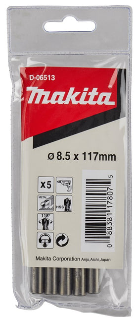 Makita Metaalboor 8.5X117mm 10 stuks HSS – D-06513