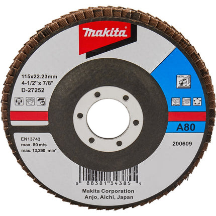 Makita Lamellenschijf 115mm A80 SCHUURSCH.115X22mm K80 Uni-FE – D-27252