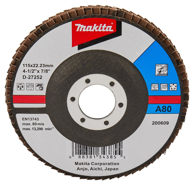 Makita Lamellenschijf 115mm A80 SCHUURSCH.115X22mm K80 Uni-FE – D-27252
