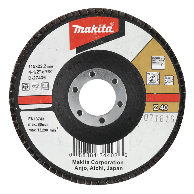 Makita Lamellenschuursch. 115X22 K40 Lamellenschuurschijf – D-27436