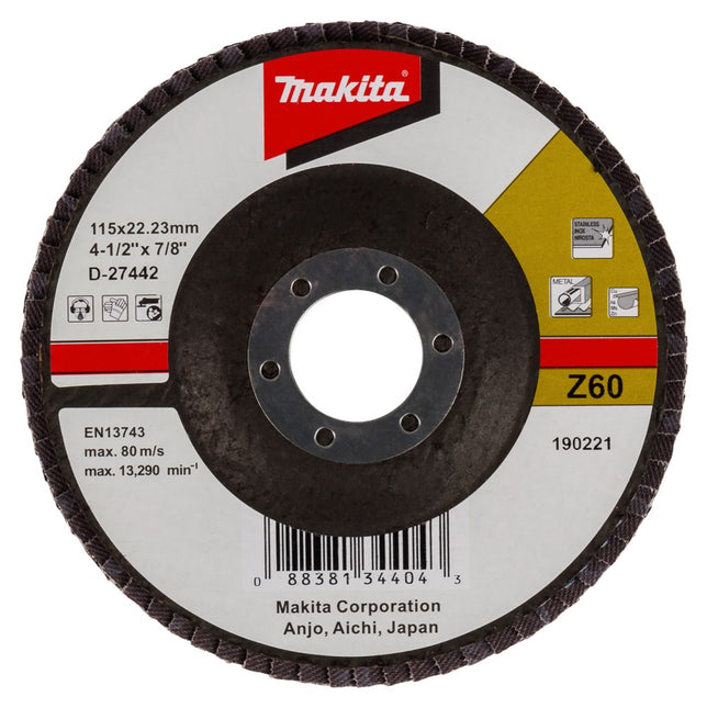 Makita Lamellenschuursch. 115X22 K60 Lamellenschuurschijf – D-27442